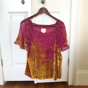 Fuschia and Gold blouse